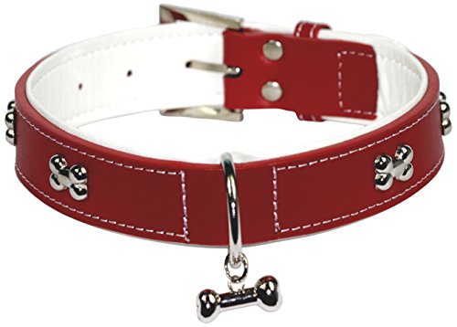 Dogue D_BH Hundehalsband, Bones, rot, 65 von Puppia