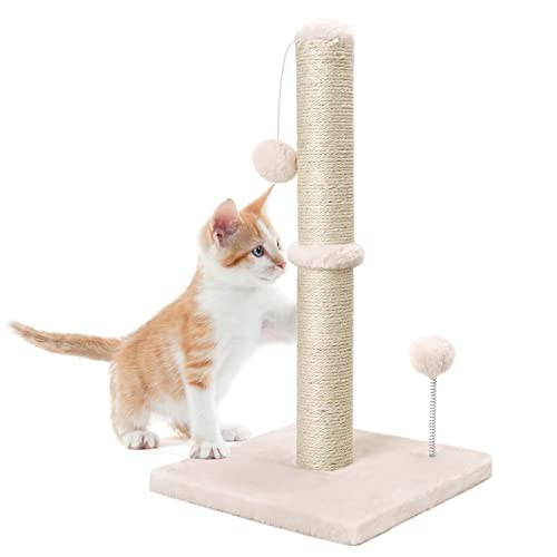 Dohump Kratzstamm, 54cm Kratzsäule für Katzen mit Ultimate Natürlichem Sisalseil, Kratzbaum für Kätzchen, Beige von Dohump