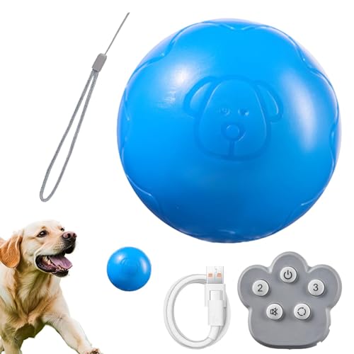 Doiyislem Beweglicher Hundeball, interaktiver Hundeball, Automatisches Hundespielzeug mit Fernbedienung, interaktives Hundespielzeug, Hüpfendes Hundespielzeug, elektrischer Hundeball mit Geräuschen von Doiyislem