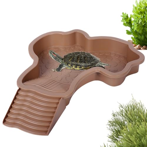 Doiyislem Reptilien-Badewanne, Reptilien-Badebecken | Einsiedlerkrebs-Badebecken mit Leiter,Aquarium-Ornament, Schildkrötenbecken für Amphibien, Wasserklettertier von Doiyislem