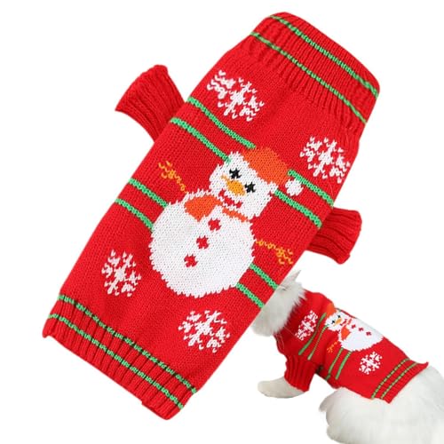 Doiyislem Weihnachtspullover für Hunde,Weihnachtspullover für Welpen - Warmer Hundepullover, weiche Weihnachts-Hunde-Shirts - Gestricktes, atmungsaktives Hundetuch, Haustierzubehör für kleine Hunde von Doiyislem