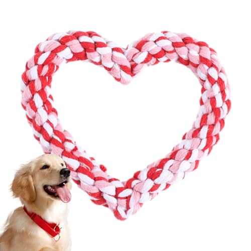 Hundekauspielzeug Zum Valentinstag – Kauen Hundespielzeug, Hunde-Zerrspielzeug Aus Baumwolle, Welpen-Zahnungsspielzeug, Kauzubehör Für Hunde, Robustes Kauspielzeug Aus Baumwollseil Zum Zahnen von Doiyislem