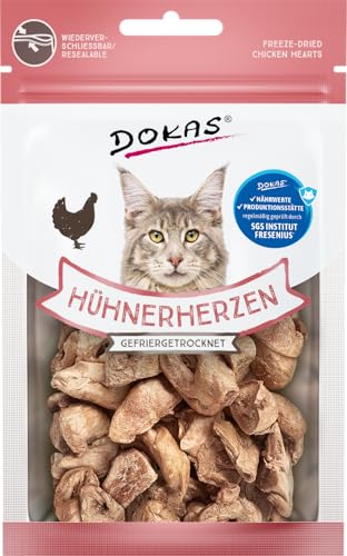 DOKAS Gefriergetrocknete Innereien - Getreidefreies Premium Leckerli für Katzen – Ideal als Belohnung, 6 x 15 g von Dokas