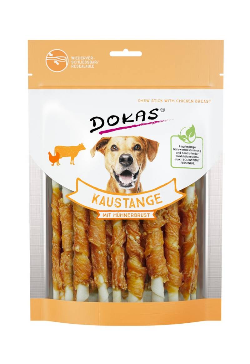 DOKAS Kaustange mit Hühnerbrust Hundesnack Sparpaket 9 x 200 Gramm