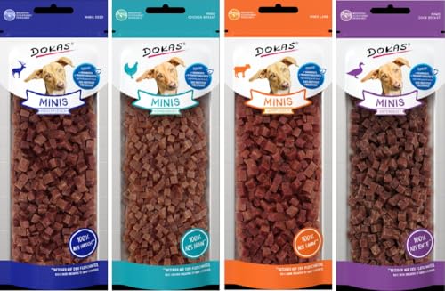 DOKAS - Minis Lammfleisch Hühnerbrust Entenbrust Hirschfleisch (3x70g+1x60g) von Dokas