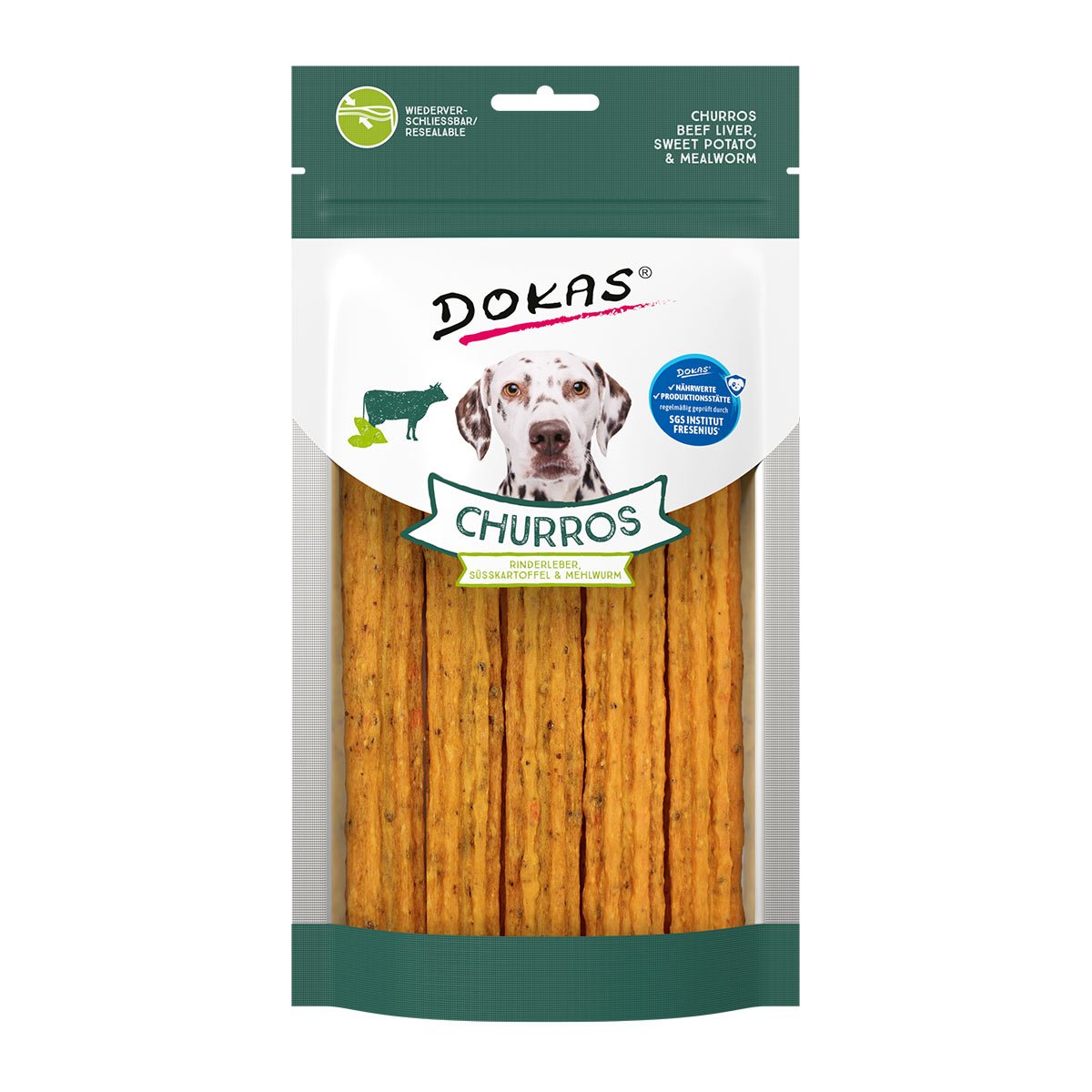 Dokas Churros Rinderleber, Süßkartoffel & Mehlwurm 150g von Dokas