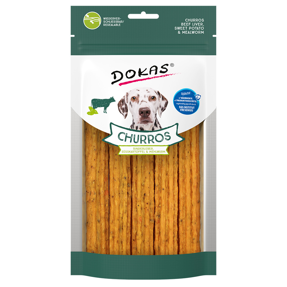 Dokas Churros mit Rinderleber, Süßkartoffel & Mehlwurm - Sparpaket: 2 x ca. 150 g von Dokas