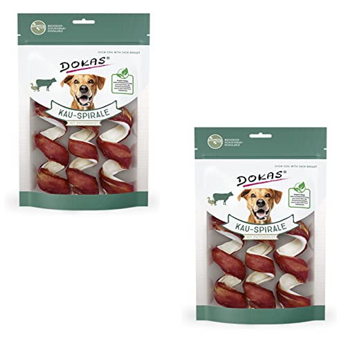 Dokas Dog KAU-SPIRALE MIT ENTENBRUST für Hunde - Doppelpack - 2 x 110g von Dokas