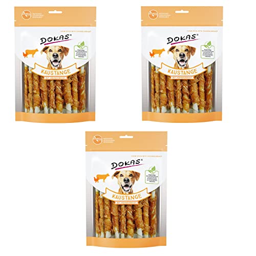 Dokas Dog Kaustange mit HÜHNERBRUST - Bundle - 3 x 200g von Dokas