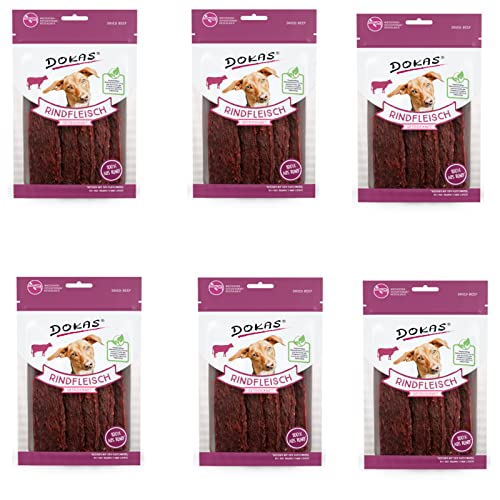 Dokas Dog Rindfleisch getrocknet für Hunde - Bundle - 6 x 70 g von Dokas