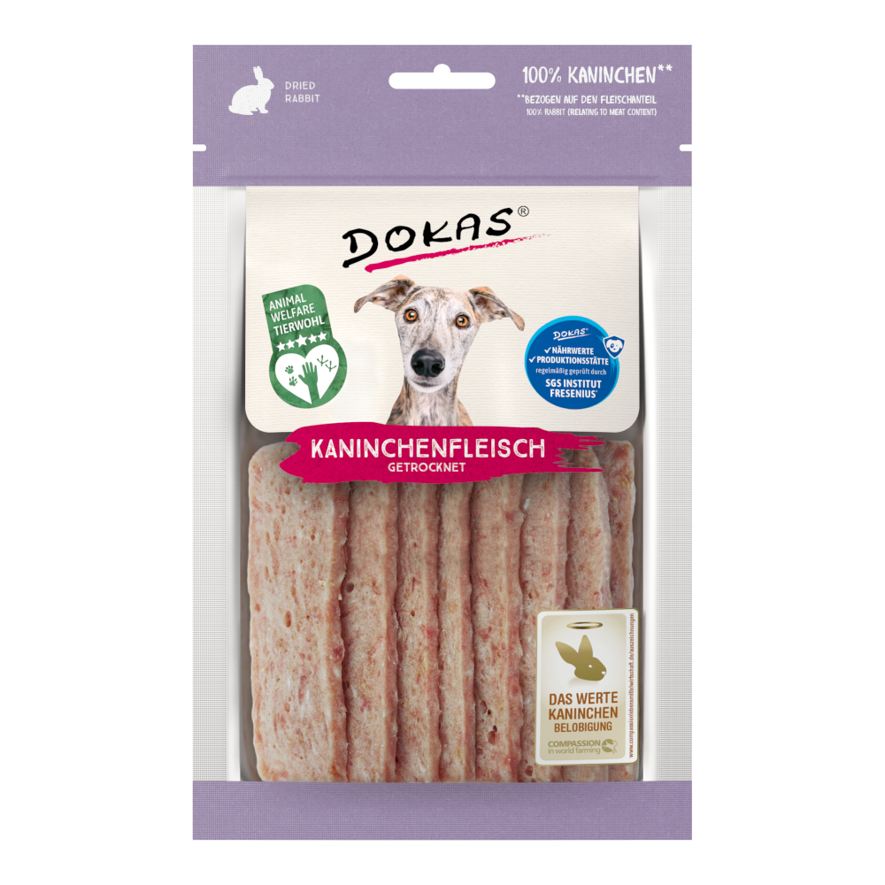 Dokas Fleischsnack mit Kaninchen - Sparpaket: 6 x 70 g von Dokas