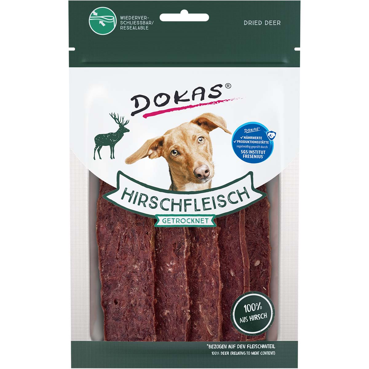 Dokas Hirschfleisch getrocknet 4x60g von Dokas