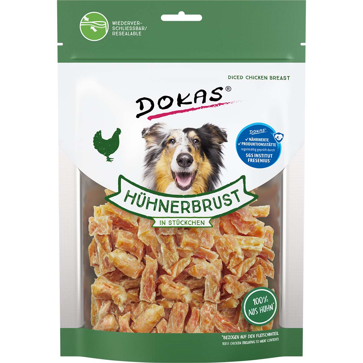 Dokas Hühnerbrust in Stückchen 3x200g von Dokas