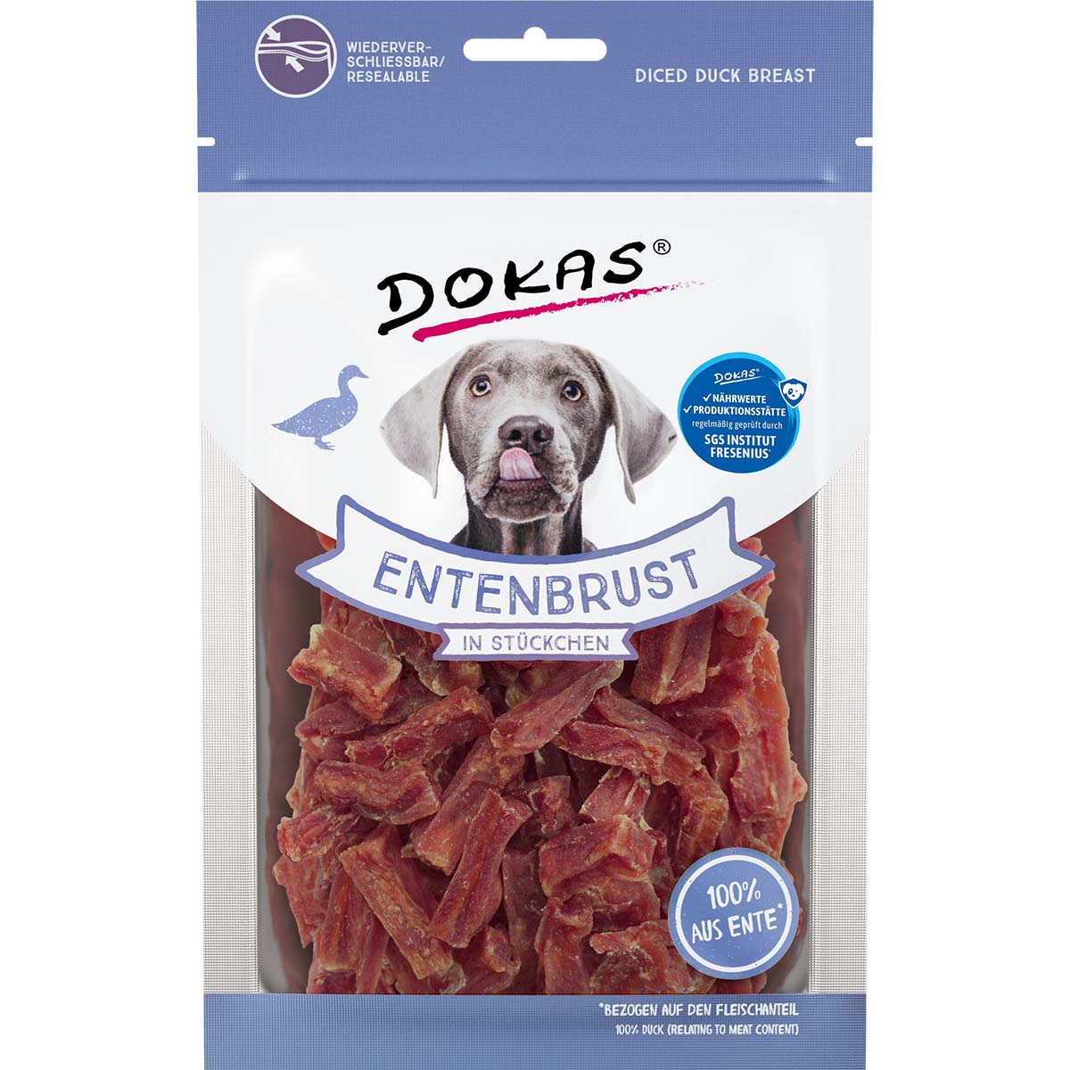 Dokas Hundesnack Entenbrust in Stückchen 70g von Dokas