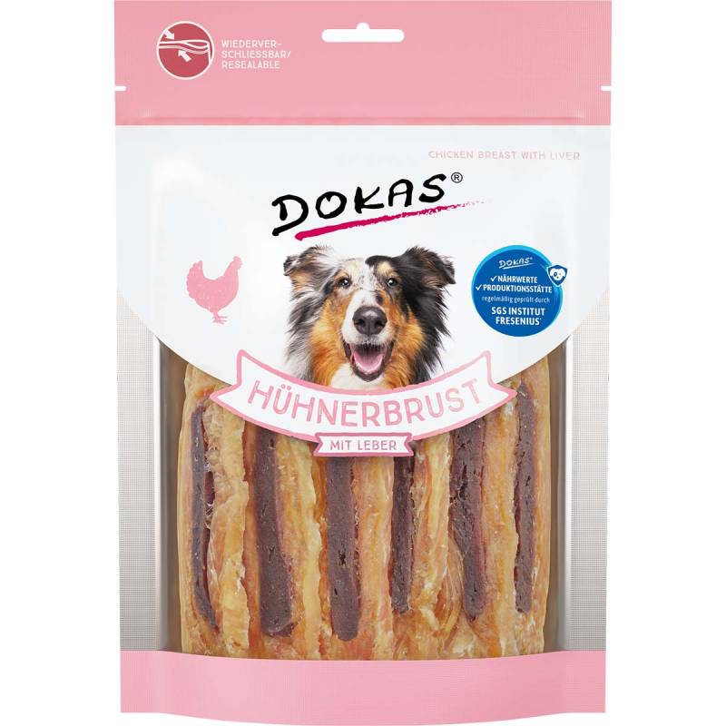 Dokas Hundesnack Hühnerbrust mit Leber 220g von Dokas