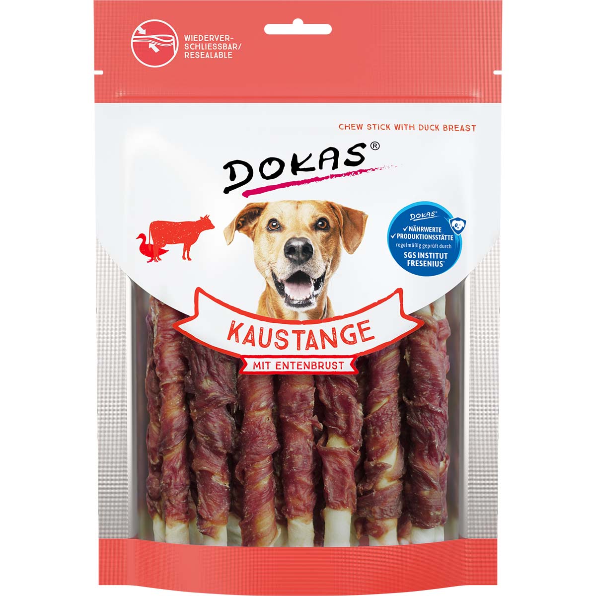 Dokas Hundesnack Kaustange mit Entenbrust 3x200g von Dokas