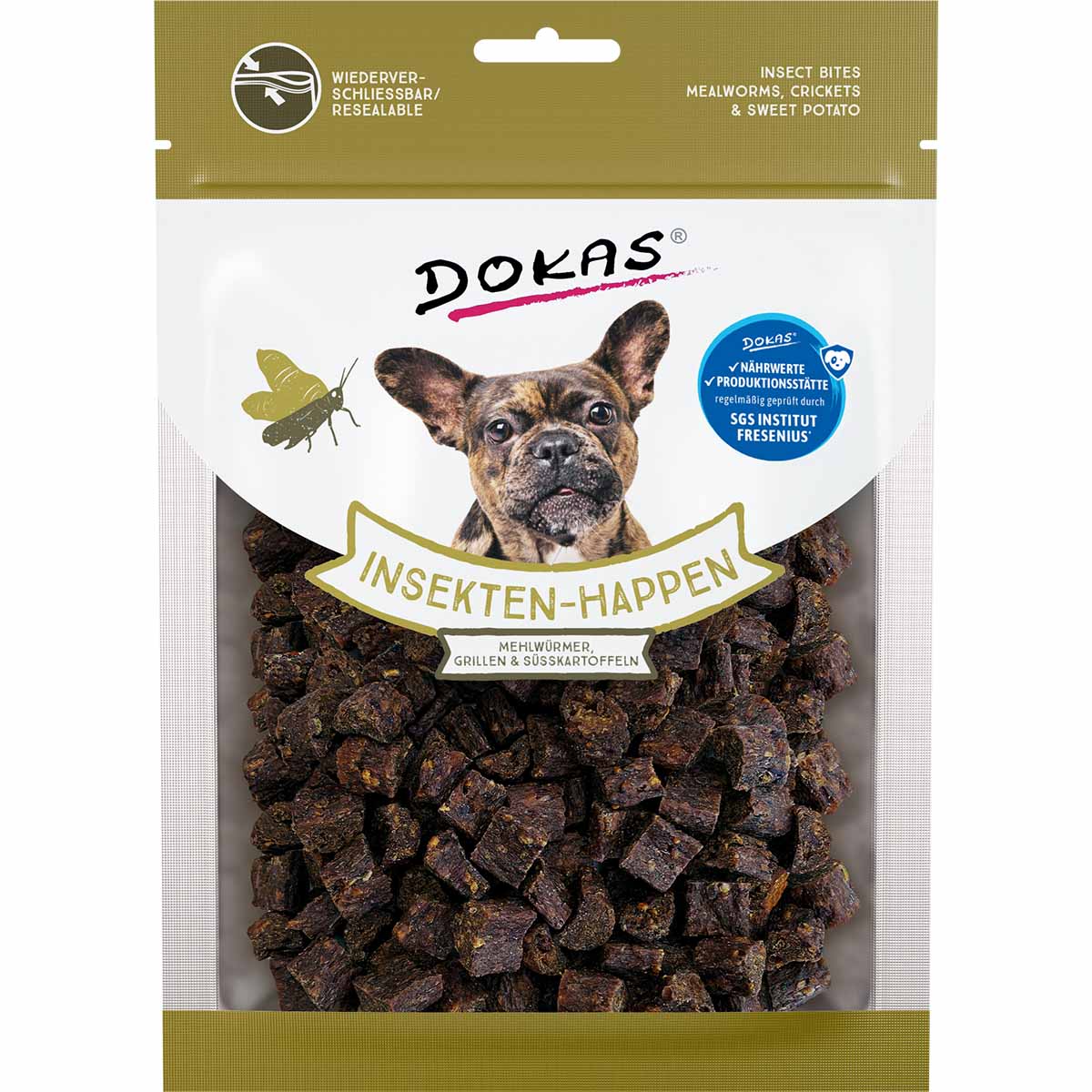 Dokas Insekten-Happen Mehlwürmer, Grillen, Süßkartoffel 2x100g von Dokas