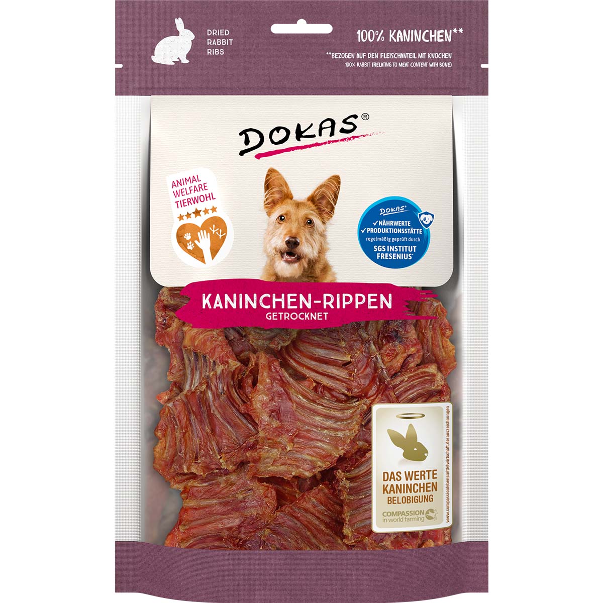 Dokas Kaninchen-Rippen getrocknet 100g von Dokas