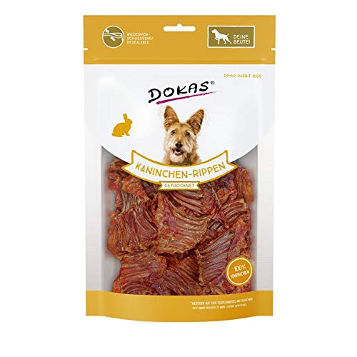 Dokas Kaninchen-Rippen mit Fleisch | 7X 100g Hundesnack von Dokas