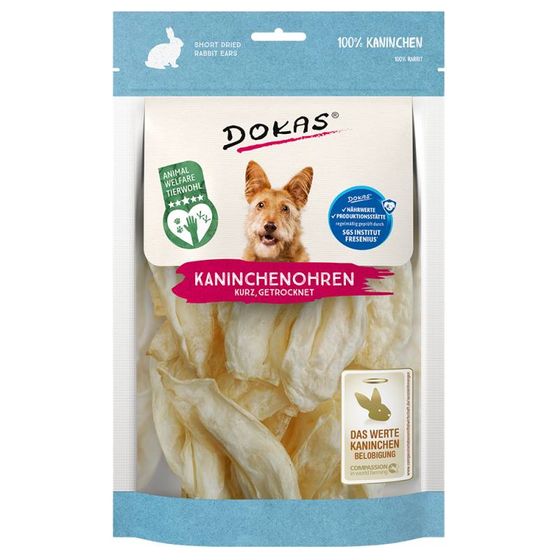 Dokas Kaninchenohren Ohne Fell Getrocknet - Sparpaket: 4 x 70 g von Dokas