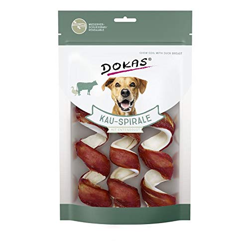 Dokas Kau-Spirale mit Entenbrustbrust 3 St. | 8X 110g Hundesnack von Dokas