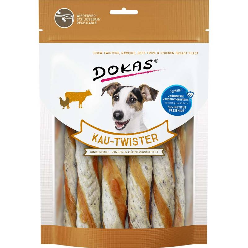 Dokas Kau-Twister Rinderhaut, Pansen & Hühnerbrustfilet 200g von Dokas