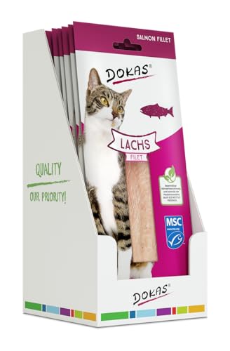 Dokas Lachs Filet – Getreidefreies Premium Leckerli für Katzen – optimal als Belohnung von Dokas