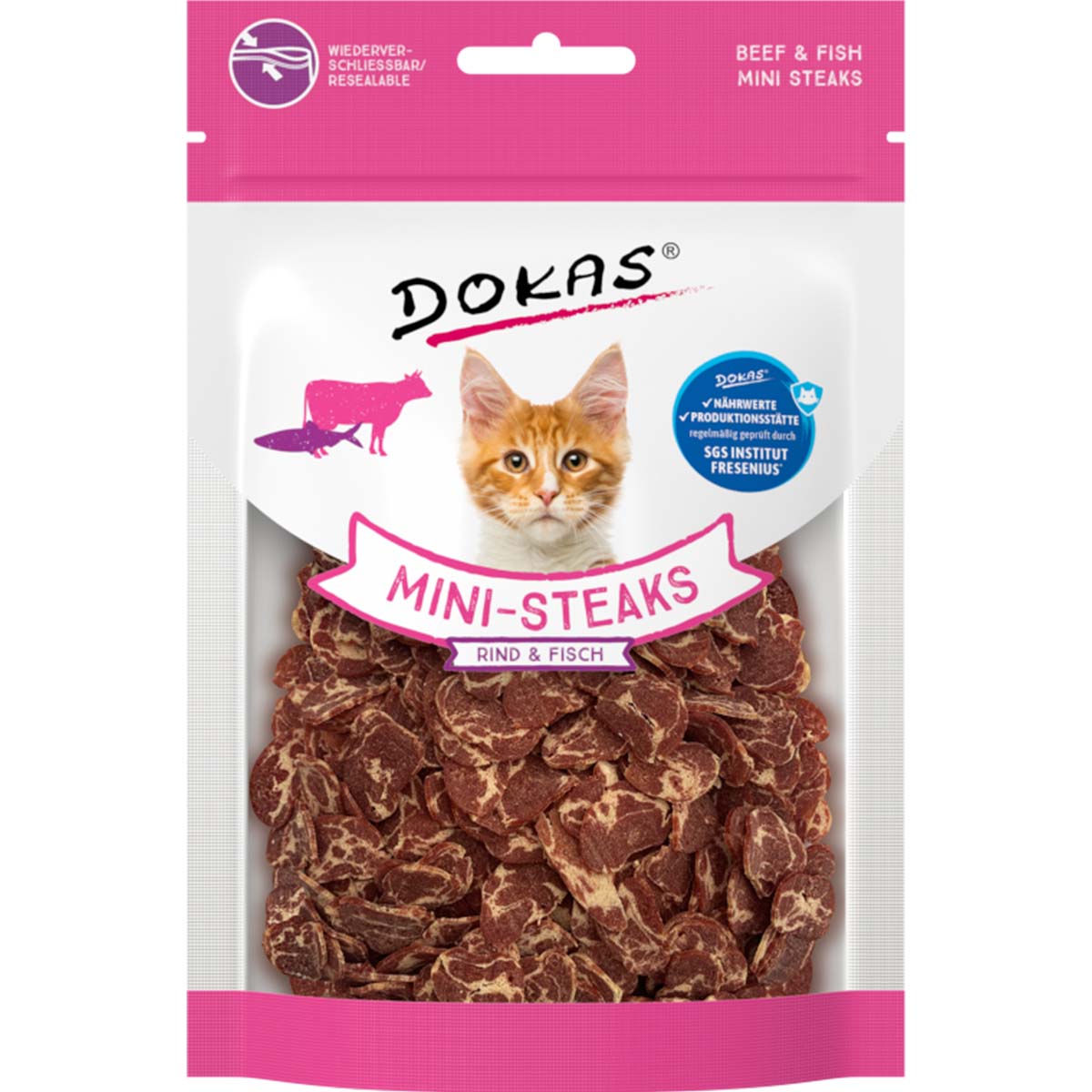 Dokas Mini-Steaks Rind & Fisch 25g von Dokas