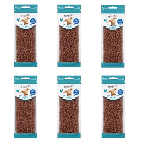 Dokas Minis mit Hühnerbrust | 6er Pack | 6 x 70 g | Snacks für Hunde | Aus 100% Hühnerbrustfilet | Handliche Größe und perfekt portioniert | Eignet Sich gut fürs Training von Dokas