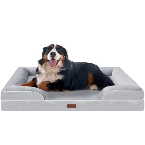 Dokdogs Orthopädisches Hundebett, 134,6 x 106,7 x 20,3 cm, Grau von Dokdogs