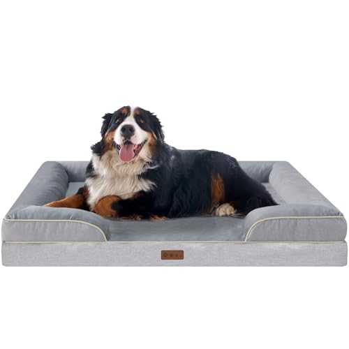 Dokdogs Orthopädisches Hundebett, 134,6 x 106,7 x 20,3 cm, Grau von Dokdogs