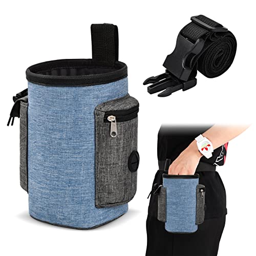 Dokeno Hundeleckerli Tasche, Leckerlitasche für Hunde, Praktische Gassi Tasche, mit Verstellbarem Gürtel, Robuster Futterbeutel Hunde fürs Tierspielzeug, Gassi, Hundetraining ((Blau)) von Dokeno