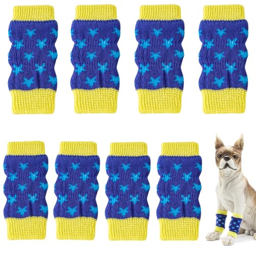 Dolahovy 8 Stück Hunde Ellenbogenschutz,Warme Hundebein Socken Elastischer gestrickter Beinwärmer für Haustiere Beinwundenschutz für Haustiere für kleine mittelgroße Hunde und Katzen von Dolahovy