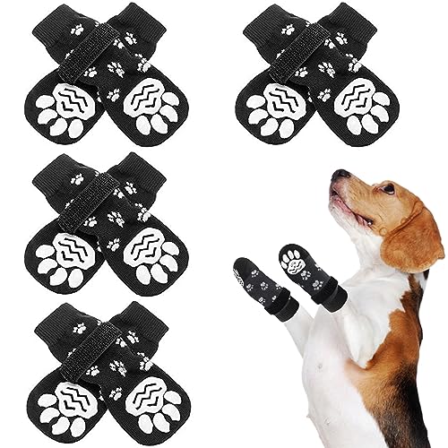 Dolahovy 8Pcs Hundeschuhe,Hund Pfotenschutz Robuste Socken hunde Pfotenschutz weich Socken hunde Katzensocken Beständig Welpenpfotenschutz Hundeschuhe Rutschfeste Hundeschuhe Pfotenschutz Hundestiefel von Dolahovy