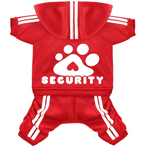 Dolahovy Hunde Hoodie Kleidung für Haustiere Weiche Herbst Winter Welpen Pullover Fleece Hundejacke Mäntel Baumwolle Hunde Outfit für Chihuahua Teddy Kleine Mittlere Hunde Katzen Rot von Dolahovy