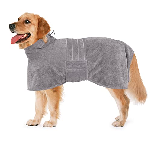 Dolahovy Hundebademantel Mikrofaser Hund Bademantel Handtuch Hund Trocknungsmantel Super Saugfähiger Schnell Trocknender Hund Roben Handtuch Hund Bad Robe für Kleine Mittlere Große Hunde von Dolahovy