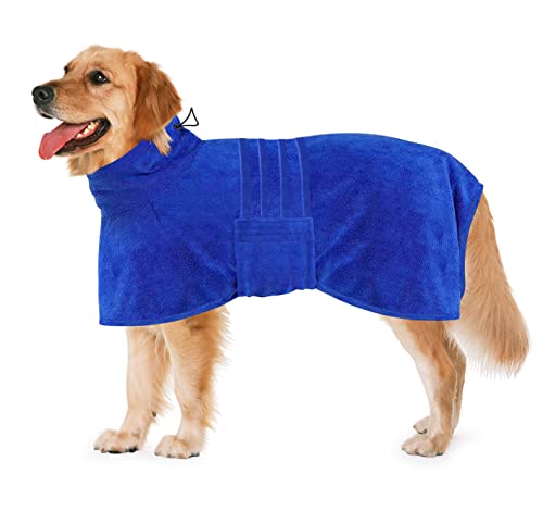 Dolahovy Hundebademantel Mikrofaser Hund Bademantel Handtuch Hund Trocknungsmantel Super Saugfähiger Schnell Trocknender Hund Roben Handtuch Hund Bad Robe für Kleine Mittlere Große Hunde von Dolahovy