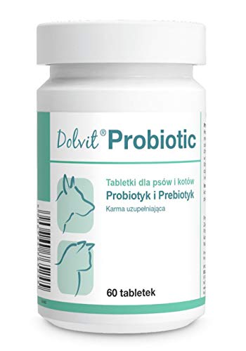 DOLFOS Dolvit Probiotic 60 Tabletten Probiotik und Prebiotik für Hund/Katze Präparat zur Unterstützung der richtigen Funktion des Nahrungsrohrs zur Wiederherstellung der natürlichen Darmflora von Dolfos