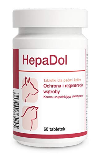 DOLFOS Hepadol 60 Lebertabletten für Hund / Katze Diätetisches Ergänzungsfutter für Hunde und Katzen zur Unterstützung der Leberaktivität bei der chronischen Infektion von Dolfos