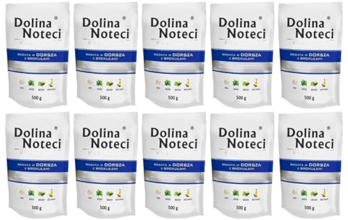 Dolina Noteci Premium Nassfutter für Hunde Kabeljau und Brokkoli Glutenfrei 10 x 500g von DOLINA NOTECI