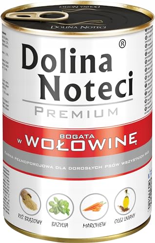 Dolina Noteci Premium Nassfutter für Hunde in Dosen Rindfleisch Glutenfrei 24 x 400g von DOLINA NOTECI