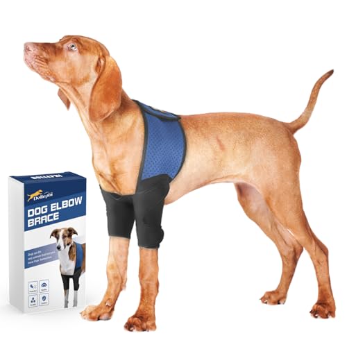 Dollephi Ellenbogenschutz für Hunde für Schulter und Vorderbein, Hunde-Wunden, verhindert Lecken, Ellenbogenschoner Verletzungen und Stabilitätsverlust durch Arthritis (XL, Blau von Dollephi