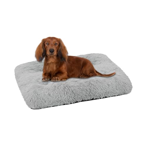 Domarex Hundebett/Katzenbett, Fluffiges und Weiches, Kuschelbett für Hunde und Katzen - 70x50 cm - Bequemes und Pflegeleichtes Liegeplatz und Leicht zu Reinigen - grau von Domarex