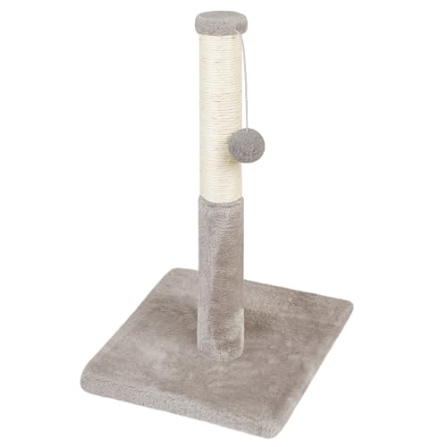 Domarex Kratzbaum für Katzen, Sisal-Kratzsäule, Turm L 30x30x52 cm, Grau – Stabile und langlebige Konstruktion, Ideal zur Krallenpflege, Spielspaß garantiert, Katzenbeschäftigung von Domarex