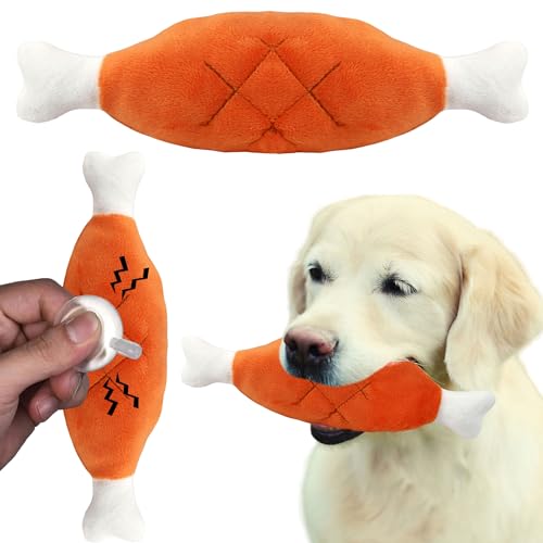 Domarex Plüsch-Knochen für Hunde mit Quietschfunktion - Robustes Kauspielzeug 20 cm - Ideal zum Kauen und Spielen für Hunde jeder Größe von Domarex