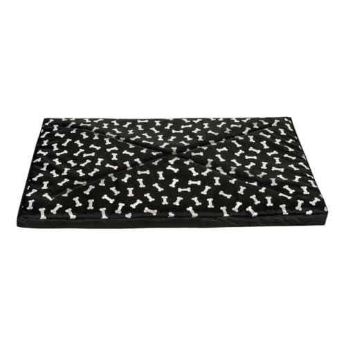 Domarex Wasserdichtes Hundebett mit Reißverschluss 70x50x5 cm – Bequemes und langlebiges Haustierbett für Hunde und Katzen - Silberne Knochen von Domarex