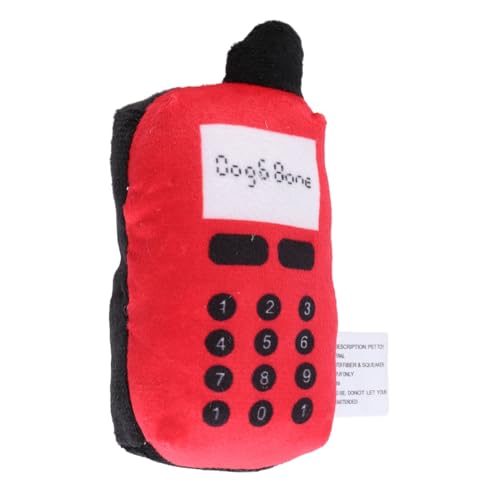 Domary INTERAKTIVES QUIETSCHENDES KAUSPIELZEUG AUS PLÜSCH FÜR DAS ZÄHNEN VON Hunden UND Katzen ROT BLAU ROSA 15 * 8 * 6CM 5,91 * 3,15 * 2,36 Zoll (Rot) von Domary