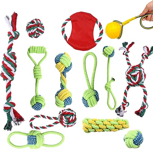 Domasvmd Kauspielzeug für Hunde mit Seil, schützt Ihre Möbel, einfach zu spielen, Spielzeug Training und Verbesserung der Beziehung, 13 Stück von Domasvmd