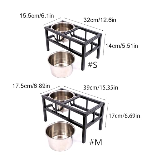 Domasvmd Erhöhter Hundefutterständer 2 Abnehmbaren Edelstahl Tierfuttern von Domasvmd
