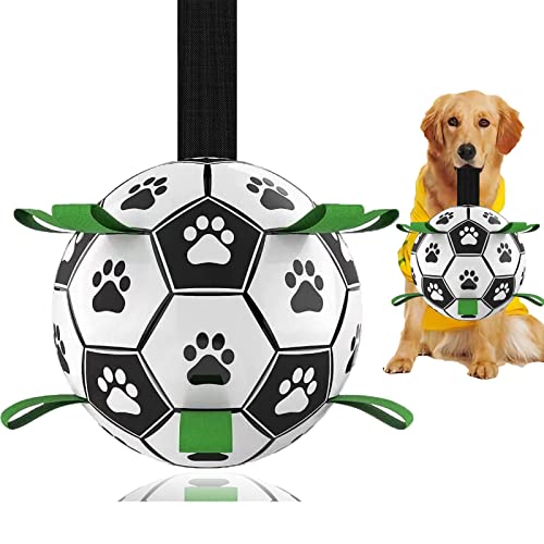 Hundespielzeug, Fußball, interaktives Hundespielzeug zum Tauziehen, Welpengeburtstagsgeschenke, Hundespielzeug, Wasserspielzeug, langlebige Hundebälle für mittelgroße und große Hunde (20,3 cm) von Domchan